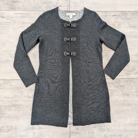 Ellen Tracy Women's Wool Blend Charcoal Grey Dress Cardigan Size Small - Picture 1 of 8